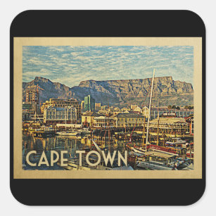Cape Town South Africa Vintage Travel Square Sticker
