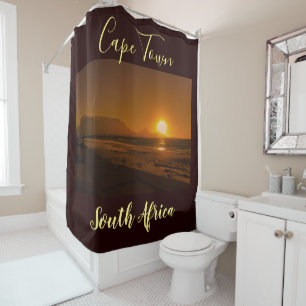 Cape Town South Africa ZA Table Mountain Sunset Shower Curtain