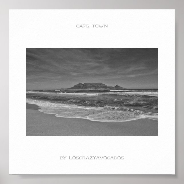 Cape Town Table Mountain Beach Ocean Poster (Front)