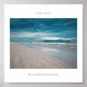 Cape Town Table Mountain Beach Ocean Poster