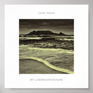 Cape Town Table Mountain Beach Ocean Poster
