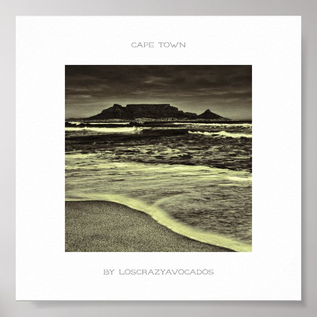 Cape Town Table Mountain Beach Ocean Poster (Front)