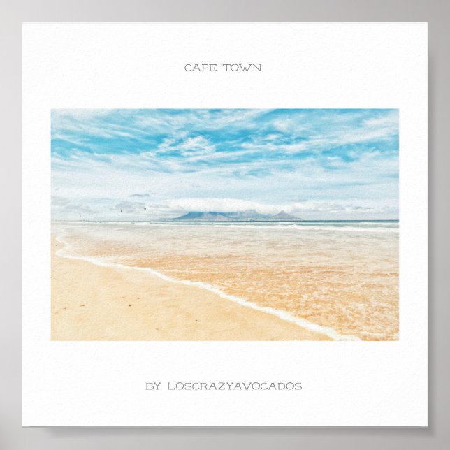 Cape Town Table Mountain Beach Ocean Poster (Front)