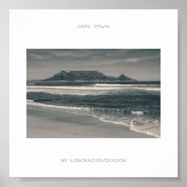 Cape Town Table Mountain Beach Ocean Poster (Front)