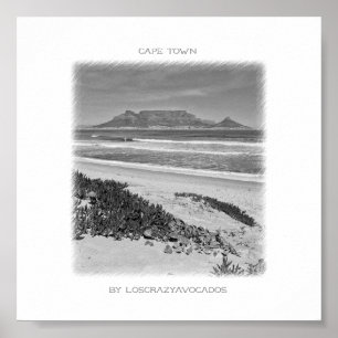 Cape Town Table Mountain Beach Ocean Poster