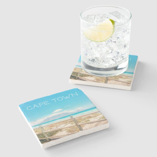 Cape Town Table Mountain Beach Ocean View Blouberg Stone Coaster (Side)