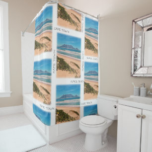 Cape Town Table Mountain Beach Ocean View Shower Curtain
