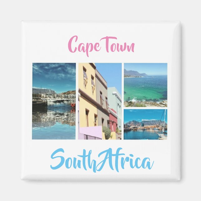 Cape Town Table Mountain Collage Magnet (Front)