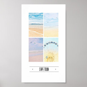 Cape Town Table Mountain Collage Pastel Poster