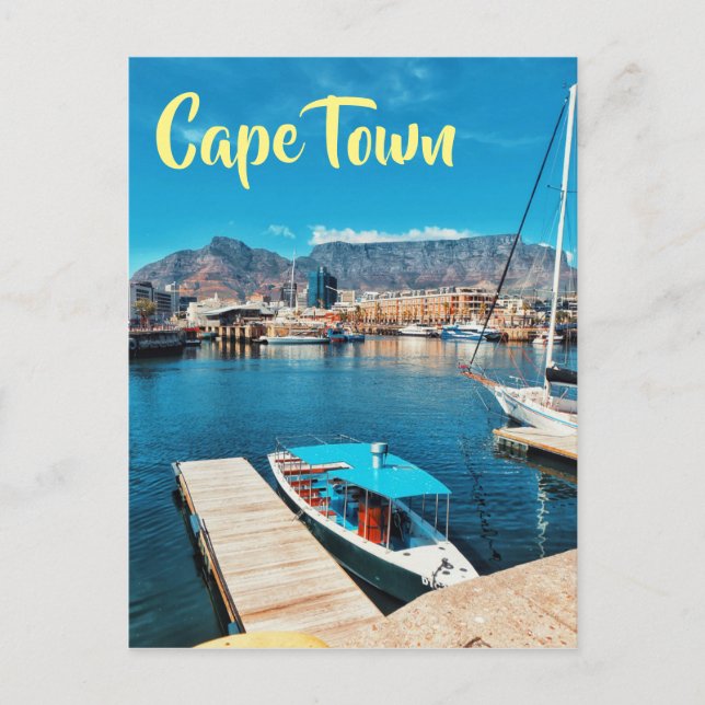 Cape Town Table Mountain Harbour Waterfont View Postcard (Front)