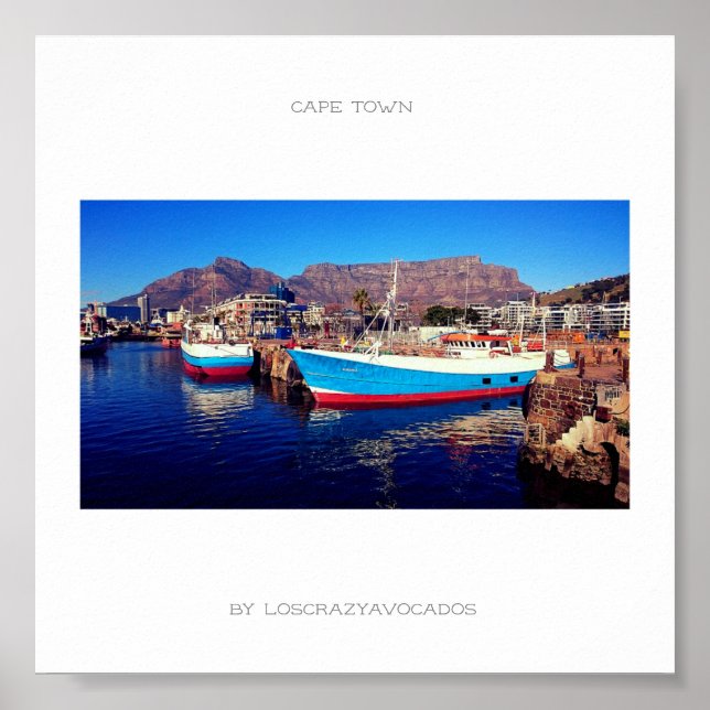 Cape Town Table Mountain Marina Harbour Boat Poster (Front)