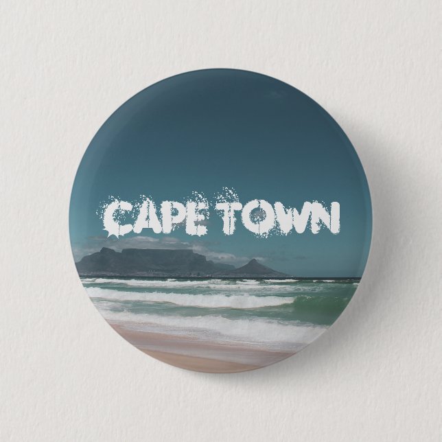 Cape Town Table Mountain Ocean 6 Cm Round Badge (Front)