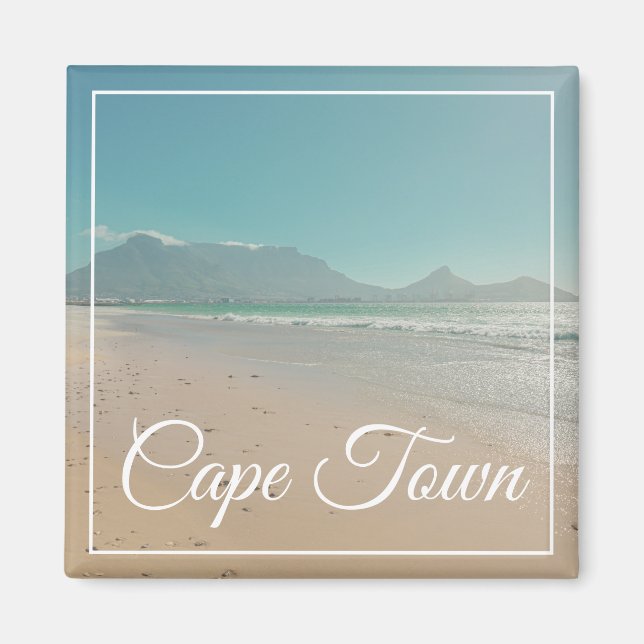 Cape Town Table Mountain Ocean Beach View Magnet (Front)