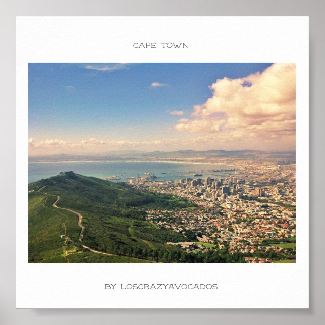 Cape Town Table Mountain Ocean Harbour View Poster (Front)