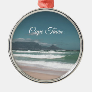 Cape Town Table Mountain Ocean Metal Ornament