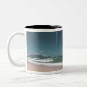 Cape Town Table Mountain Ocean Two-Tone Coffee Mug