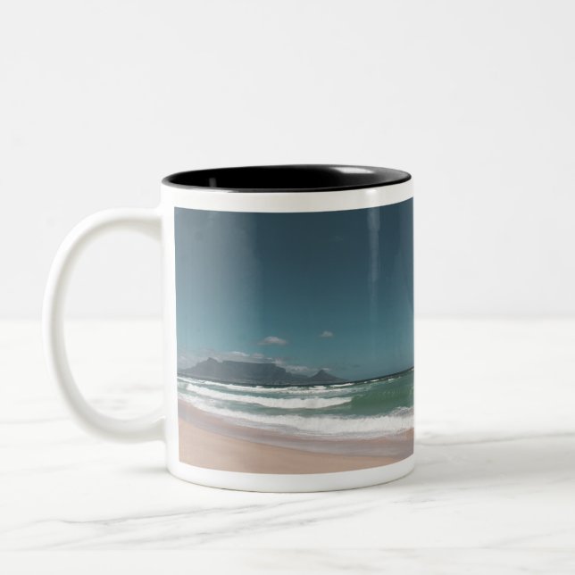 Cape Town Table Mountain Ocean Two-Tone Coffee Mug (Left)