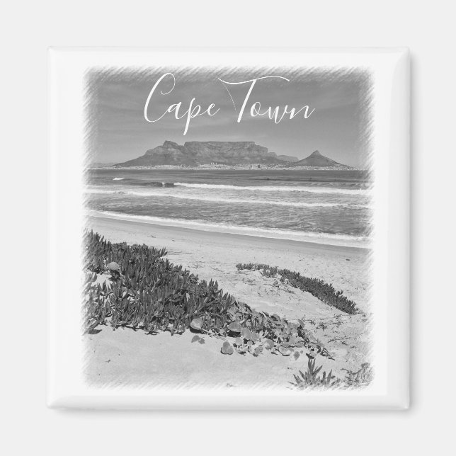 Cape Town Table Mountain Ocean Waves Beach Magnet (Front)