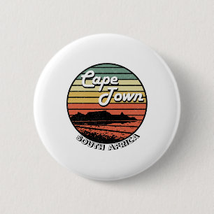 Cape Town Table Mountain South Africa Vintage  6 Cm Round Badge
