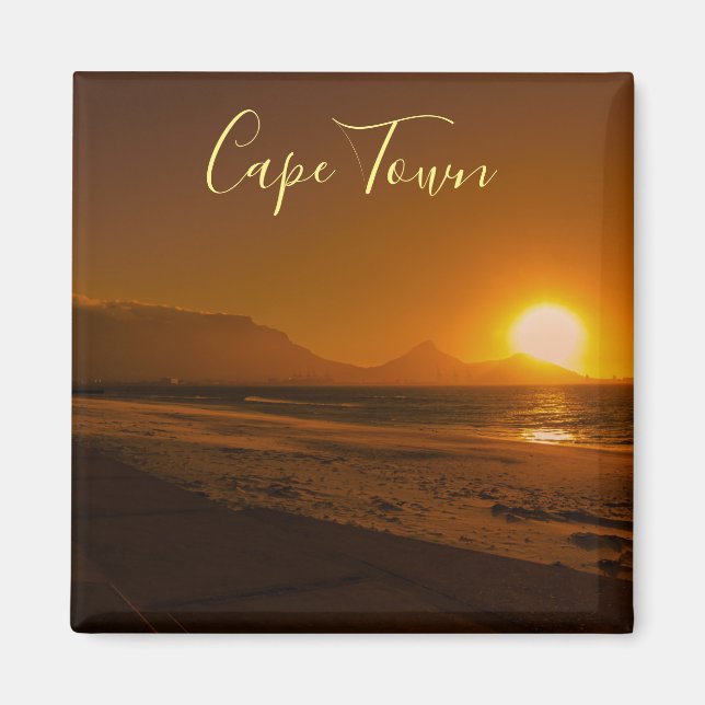Cape Town Table Mountain Sunset Magnet (Front)