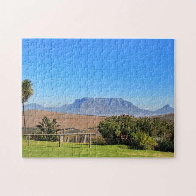 Cape Town Table Mountain View Grass Jigsaw Puzzle (Horizontal)