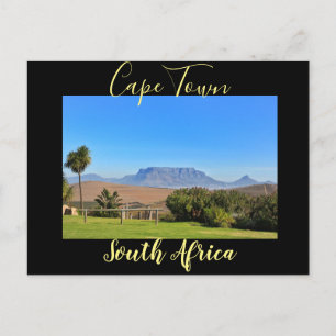 Cape Town Table Mountain View Grass Landscape Postcard