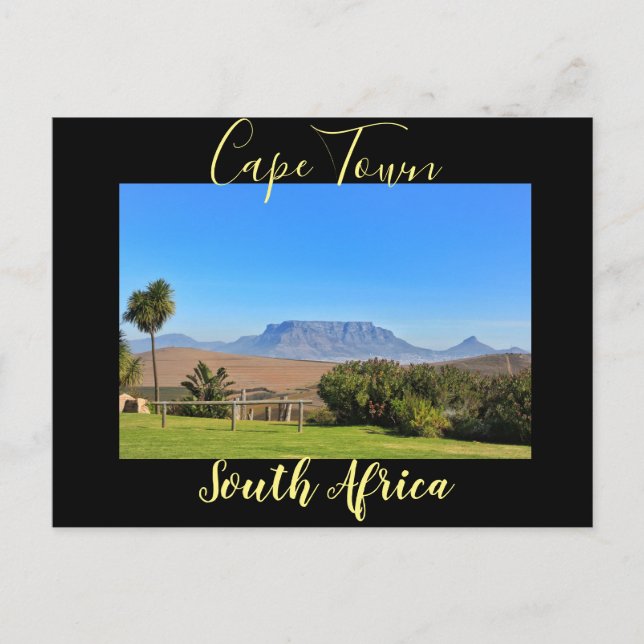 Cape Town Table Mountain View Grass Landscape Postcard (Front)