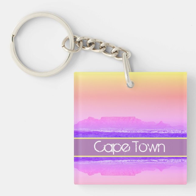 Cape Town Table Mountain ZA South Africa Key Ring (Front)