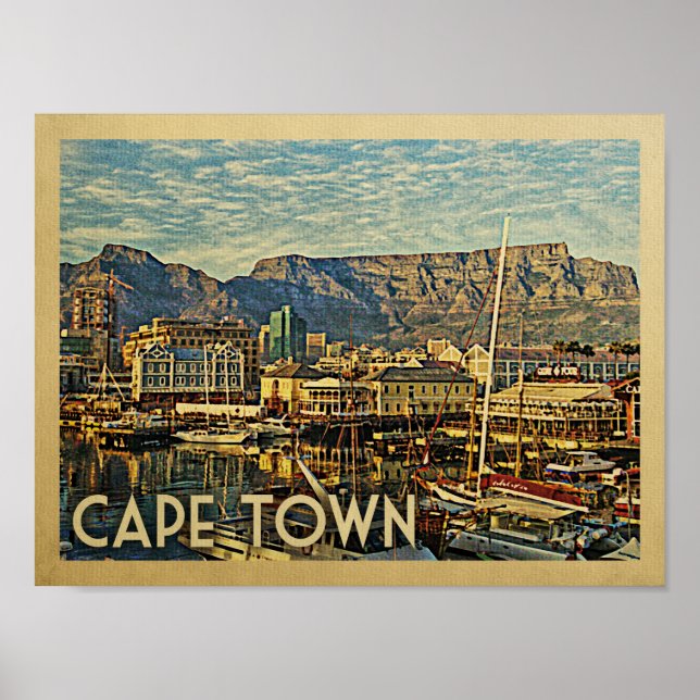 Cape Town Vintage Travel Poster (Front)