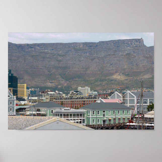 Cape Town Waterfront Area Cityscape South Africa Poster (Front)