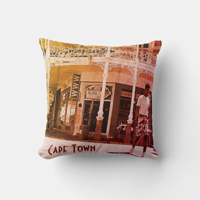Cape Town ZA South Africa Long Street  Throw Pillo Cushion (Front)