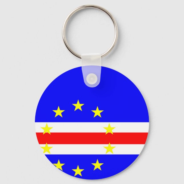 Cape Verde country flag symbol long Key Ring (Front)