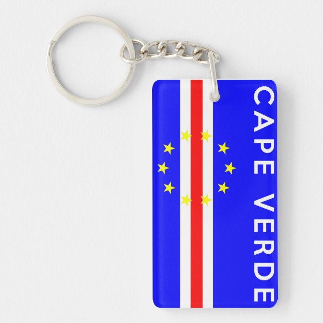 cape verde country flag symbol name text key ring (Front)