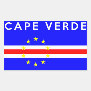 cape verde country flag symbol name text rectangular sticker