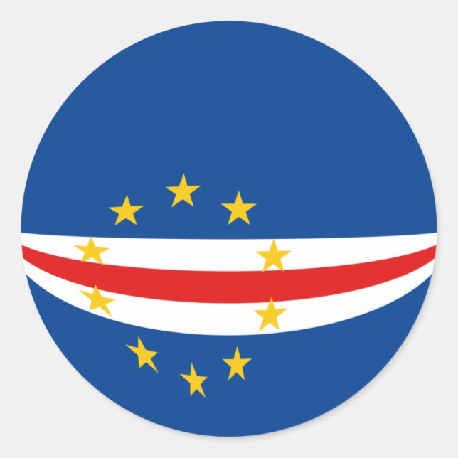 Cape Verde Fisheye Flag Sticker (Front)