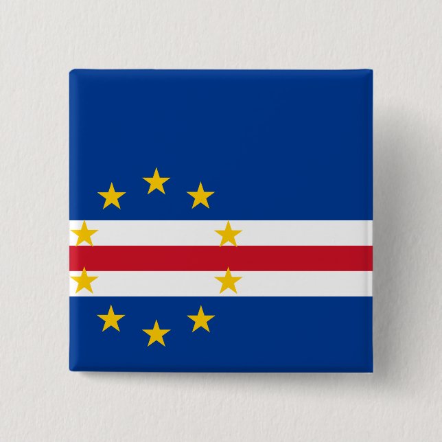 Cape Verde Flag 15 Cm Square Badge (Front)