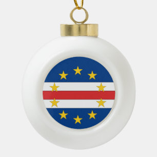 Cape Verde Flag Ceramic Ball Christmas Ornament