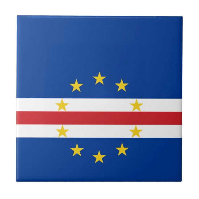 Cape Verde Flag Ceramic Tile (Front)