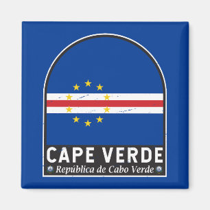 Cape Verde Flag Emblem Distressed Vintage Magnet