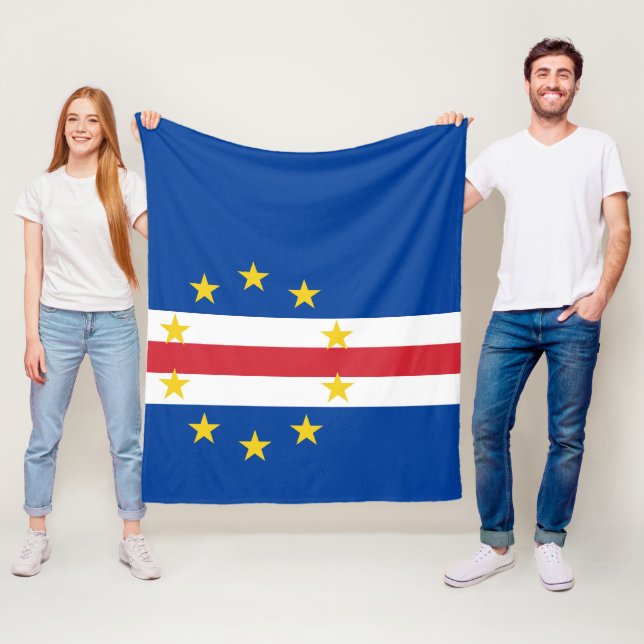 Cape Verde flag Fleece Blanket (In Situ)