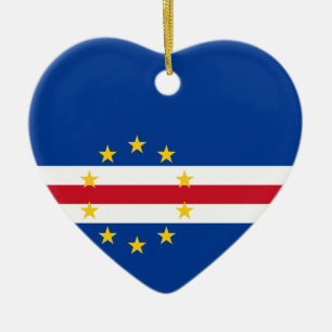 Cape Verde Flag Heart Ornament