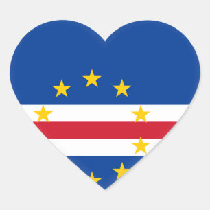 Cape Verde Flag Heart Sticker