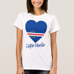 Cape Verde Flag Heart T-Shirt
