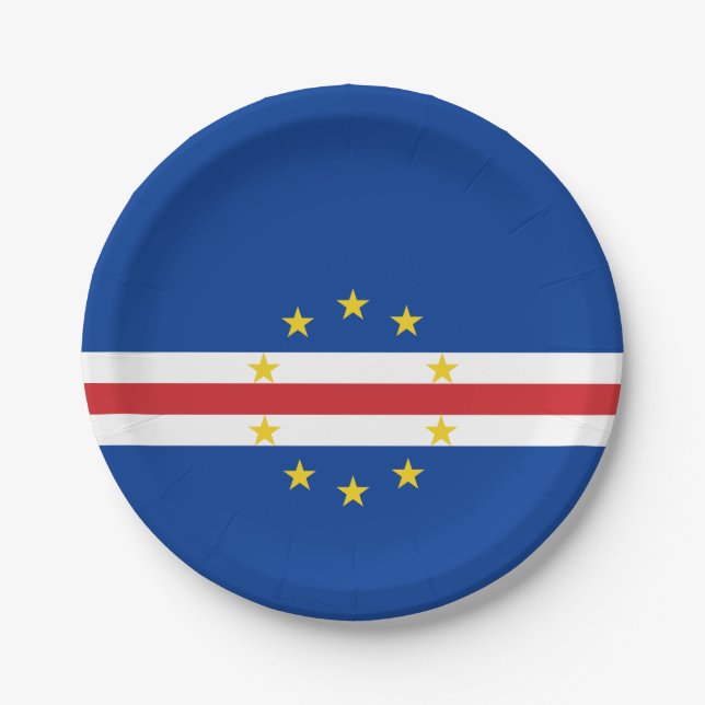 Cape Verde Flag Paper Plate (Front)