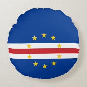 Cape Verde Flag Round Cushion