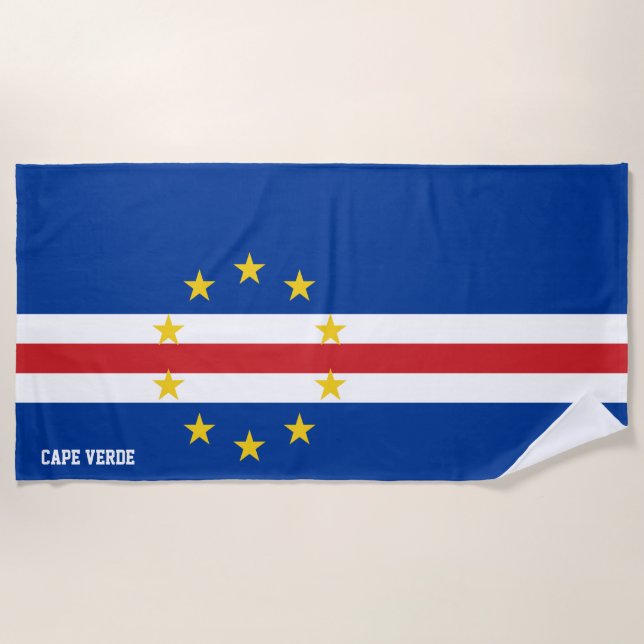 Cape Verde Flag Splendid Patriotic Beach Towel (Front)