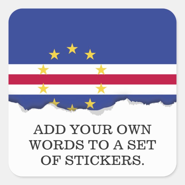 Cape Verde Flag Square Sticker (Front)