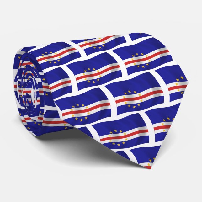 Cape Verde Flag Tie (Rolled)