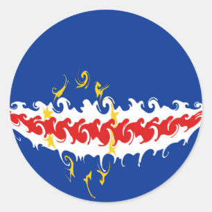Cape Verde Gnarly Flag Classic Round Sticker