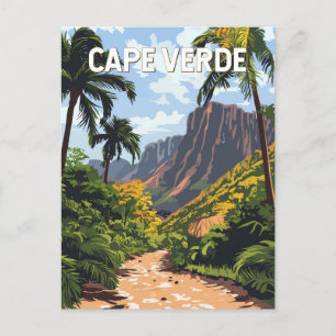 Cape Verde Illustration Travel Art Vintage Postcard